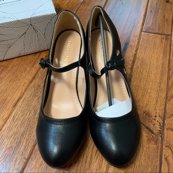 Chase + Chloe | Black Kimmy Mary Jane Pumps | Sz 10 - Picture 2 of 16